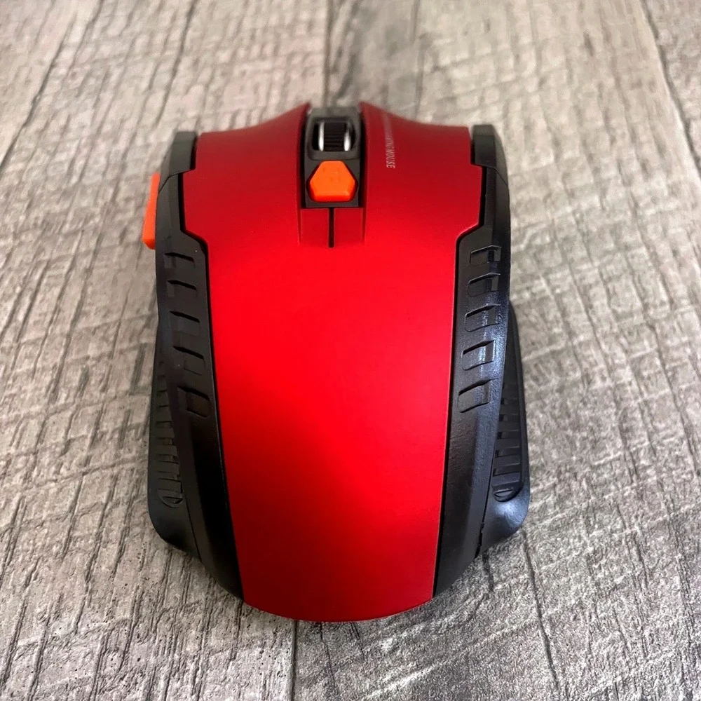 2.4GHz Wireless 6D Gaming Mouse Red‎ Black with USB Nano Receiver Adjustable DPI